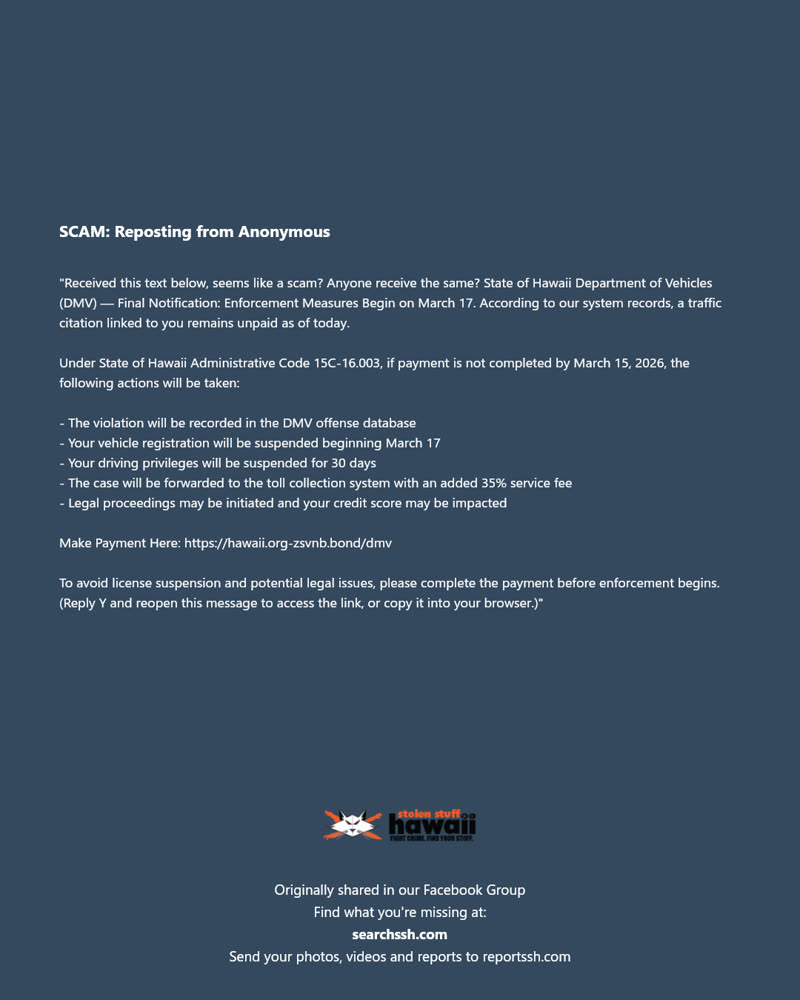 SCAM - Hawaii | SSH Search