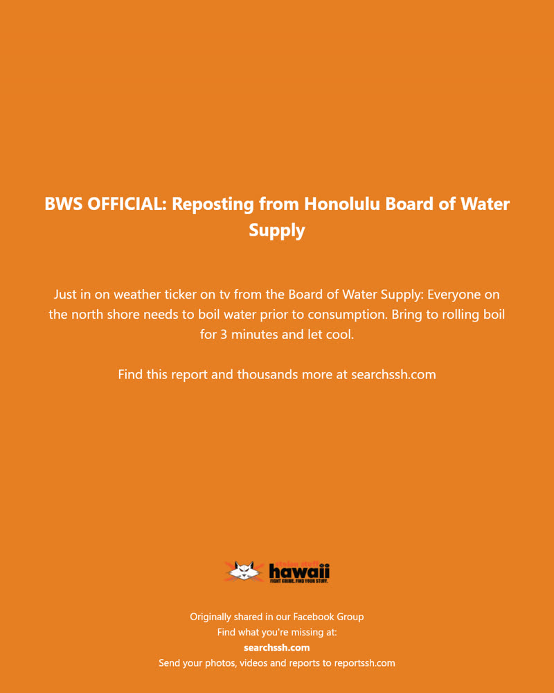 BWS OFFICIAL - Hawaii | SSH Search