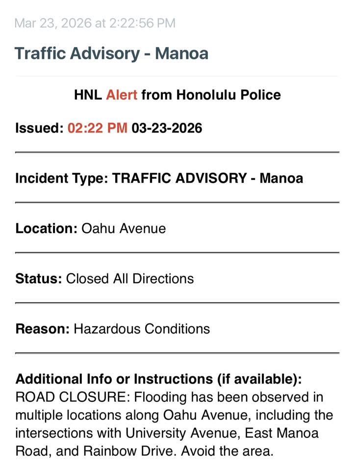 ROAD CLOSURE - Hawaii | SSH Search