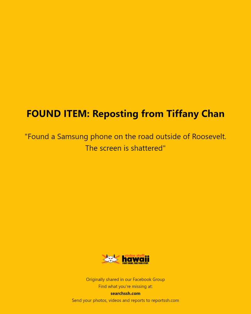 FOUND ITEM - Roosevelt High School, Honolulu, Oahu | SSH Search