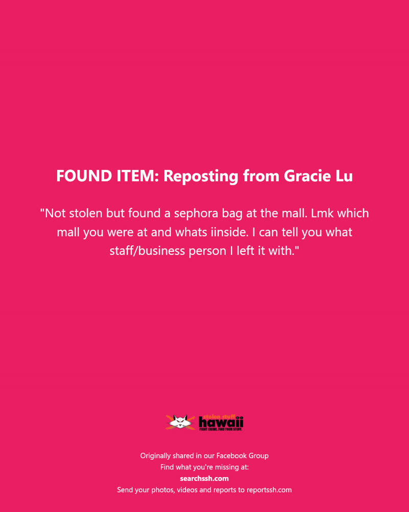 FOUND ITEM - Hawaii | SSH Search