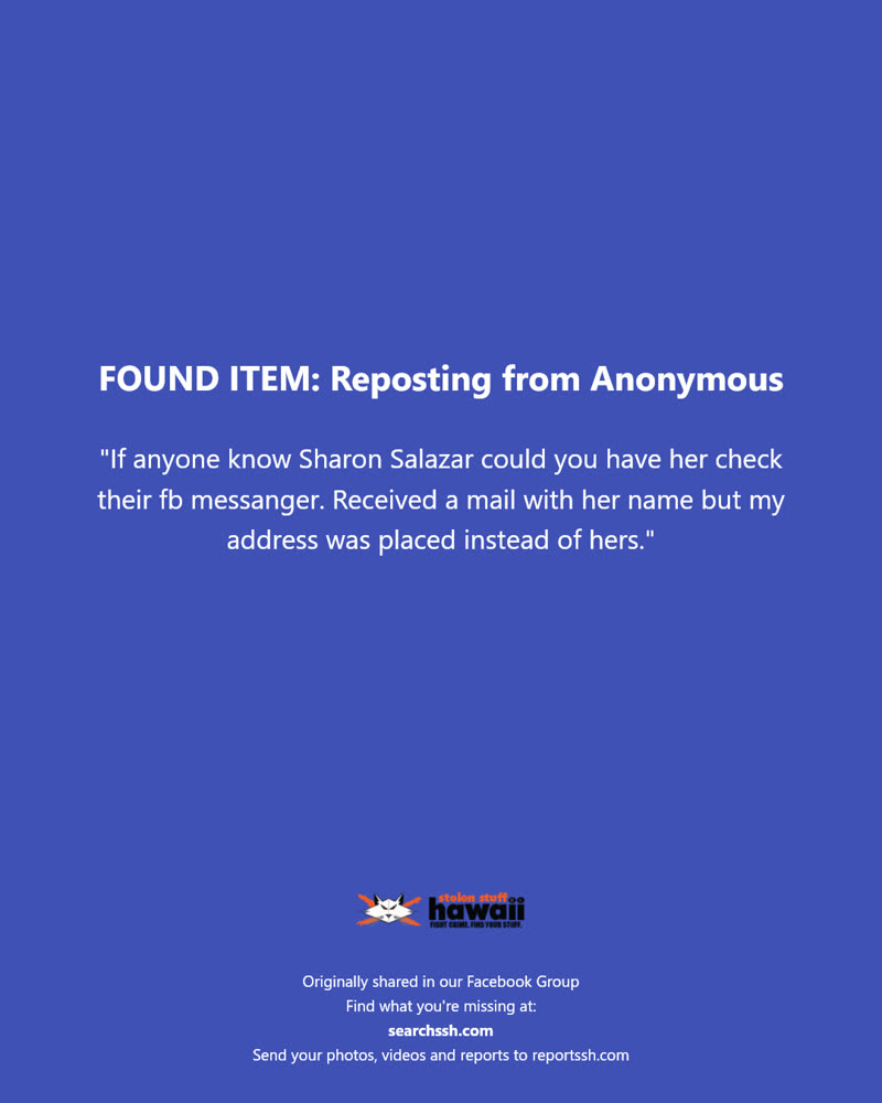 FOUND ITEM - Hawaii | SSH Search