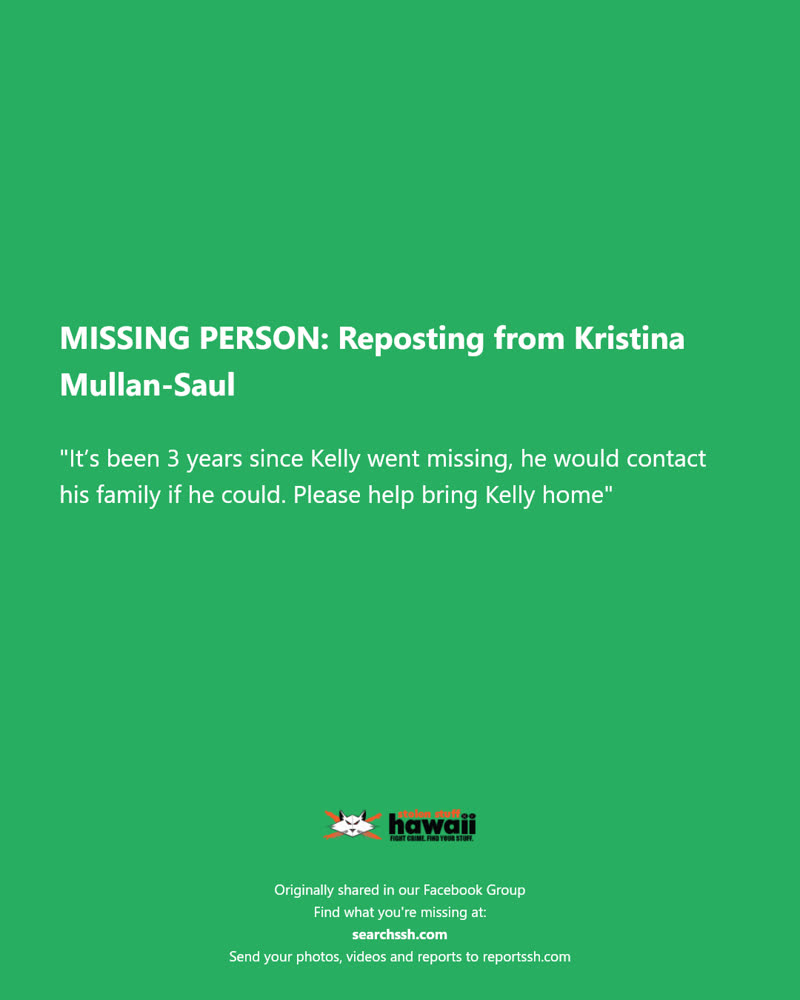 MISSING PERSON - Hawaii | SSH Search