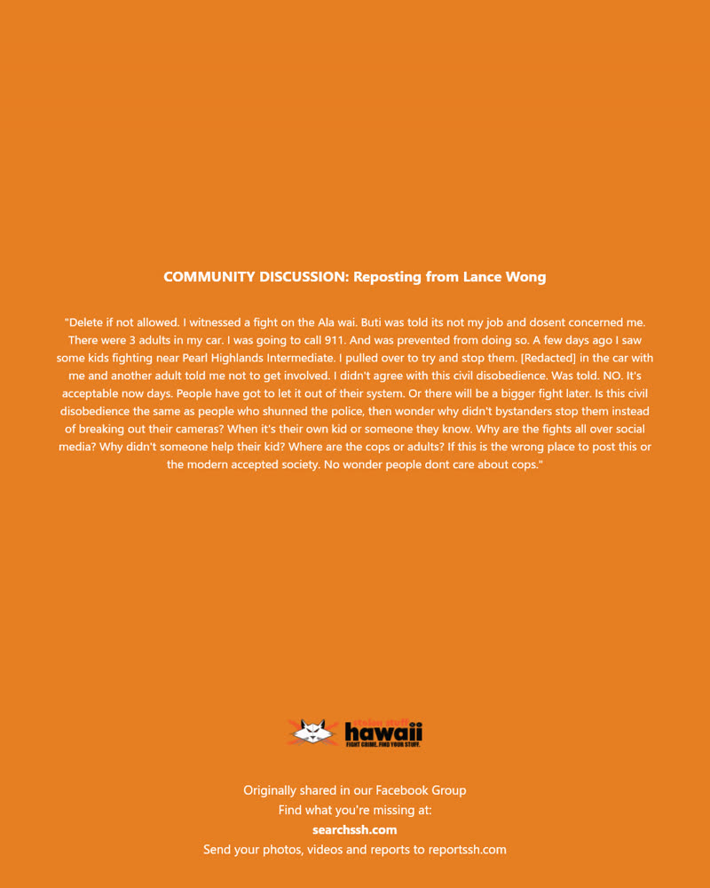 COMMUNITY DISCUSSION - Ala Wai, Honolulu | SSH Search