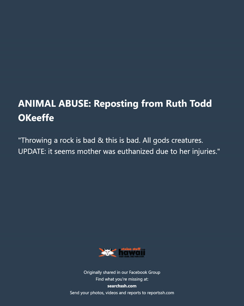 ANIMAL ABUSE - Hawaii | SSH Search