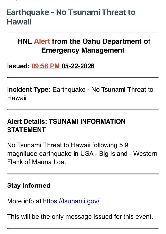 TSUNAMI INFORMATION - Big Island | SSH Search
