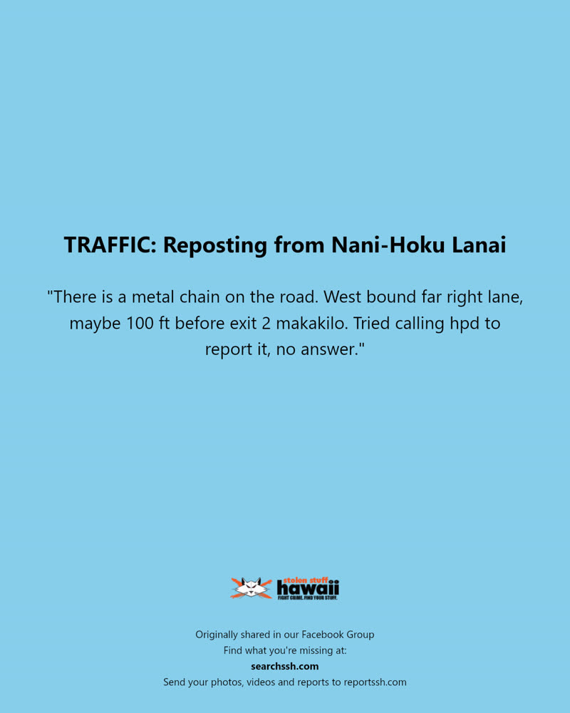 TRAFFIC - Exit 2 Makakilo, Oahu | SSH Search