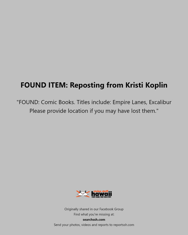 FOUND ITEM - Hawaii | SSH Search