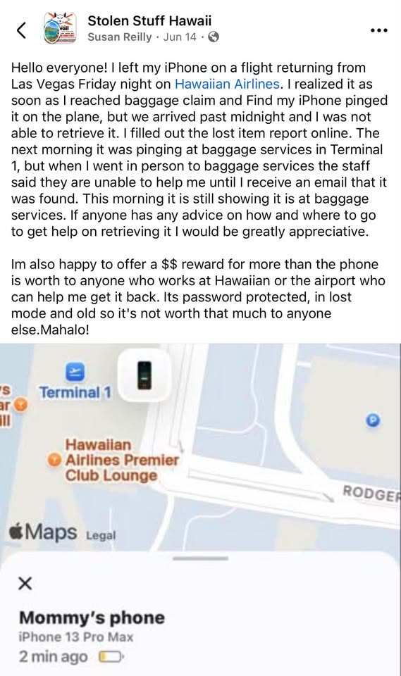 FOUND ITEM - Elliott Street, Honolulu, Oahu | SSH Search