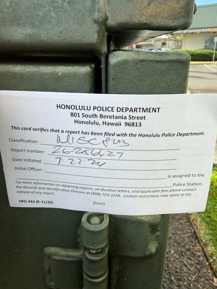 SAFETY ALERT - Mililani Shopping Center, Mililani, Oahu | SSH Search