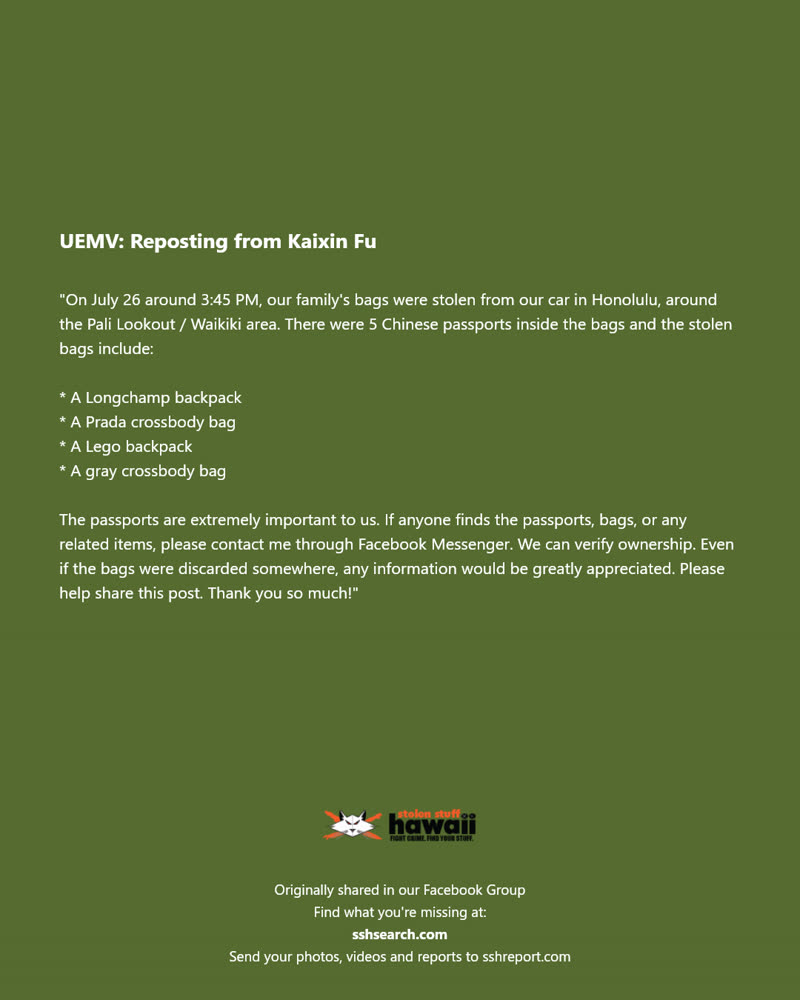 UEMV - Waikiki, Honolulu, Oahu | SSH Search
