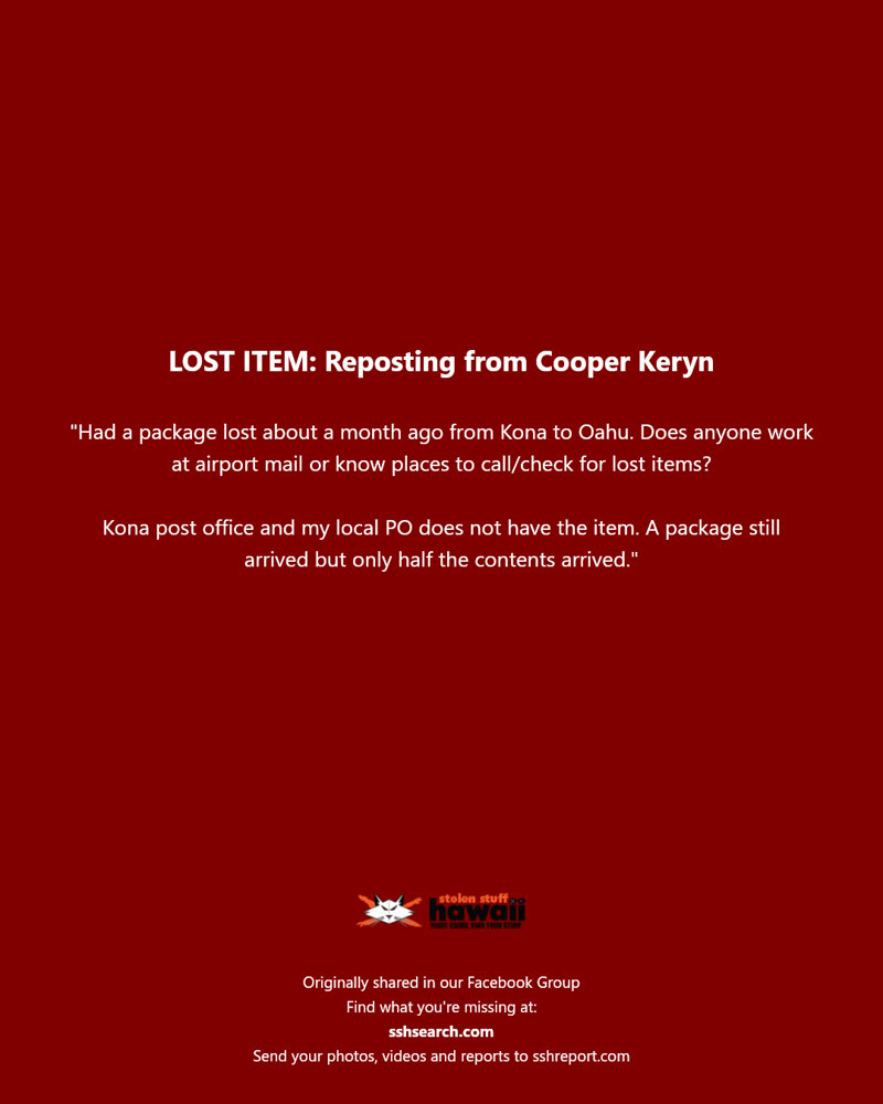 LOST ITEM - Unknown | SSH Search
