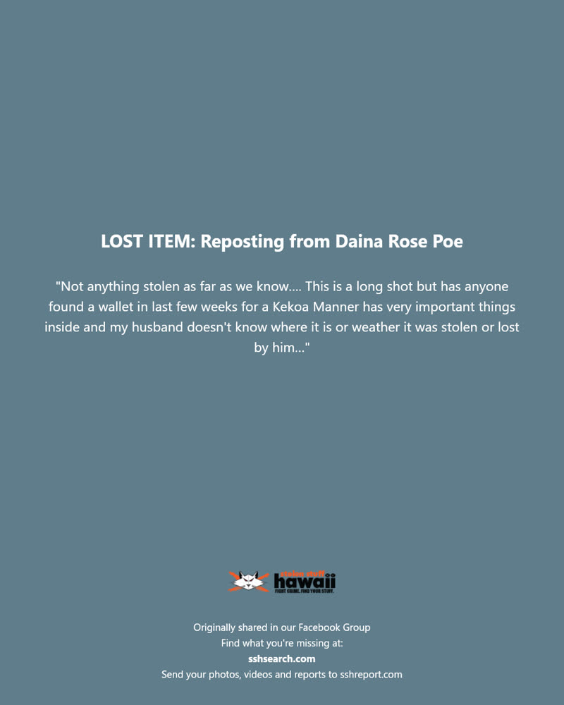 LOST ITEM - Unknown | SSH Search