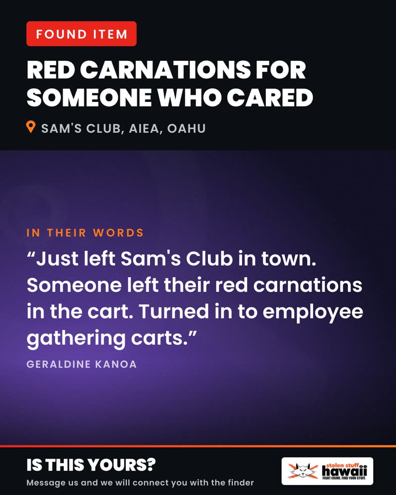 FOUND ITEM - Sam's Club, Aiea, Oahu | SSH Search