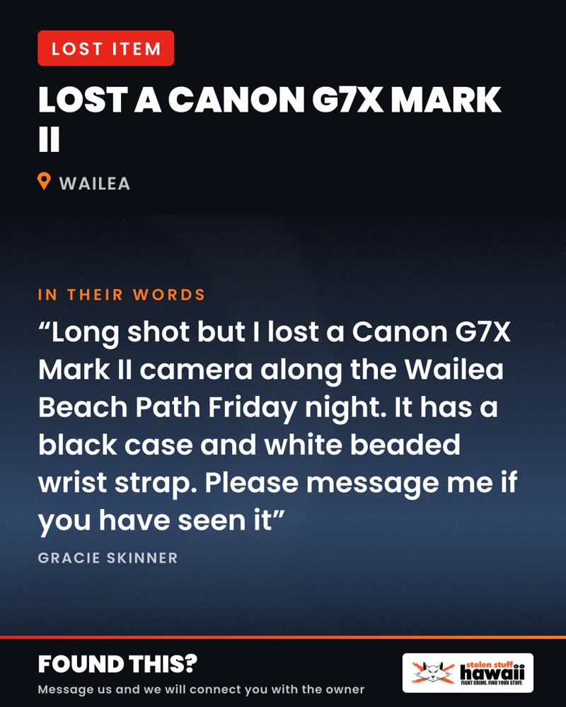 LOST ITEM - Wailea Beach Path, Maui | SSH Search
