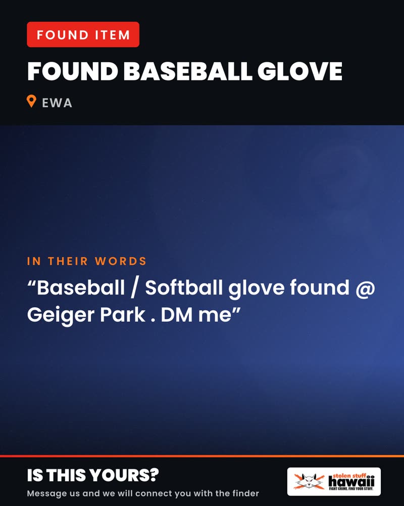 FOUND ITEM - Geiger Park, Honolulu, Oahu | SSH Search