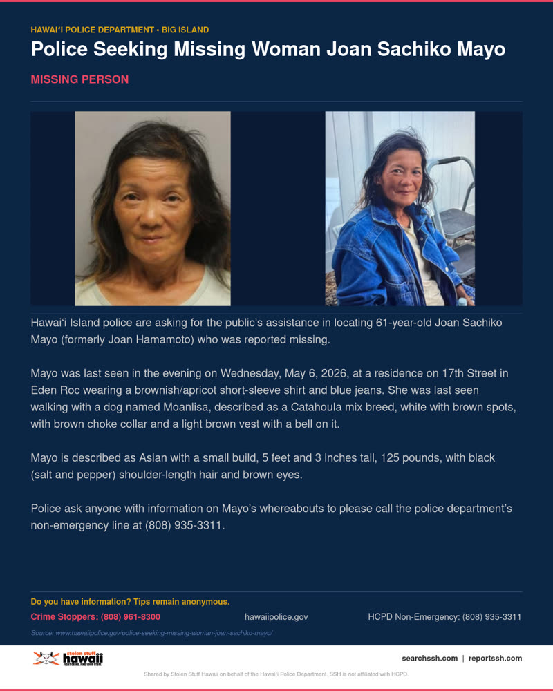 MISSING PERSON - Hawaii County | SSH Search