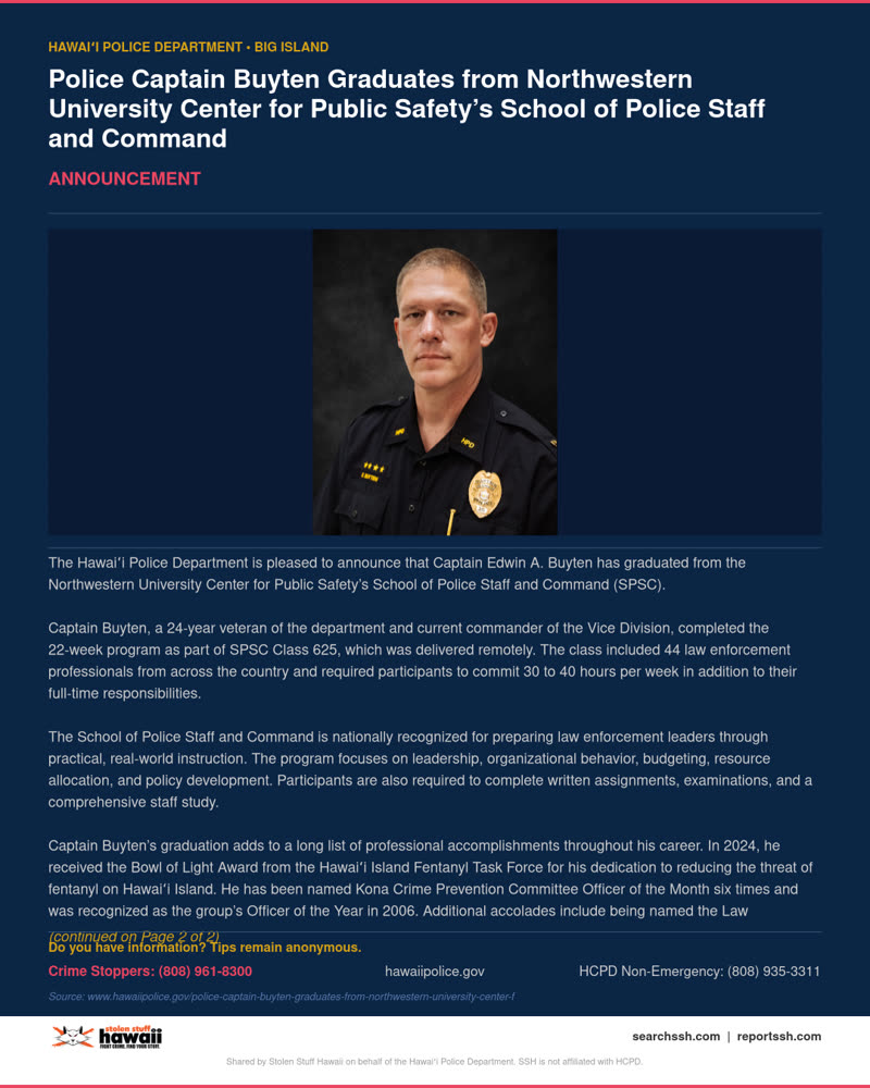 ANNOUNCEMENT - Hawaii County | SSH Search