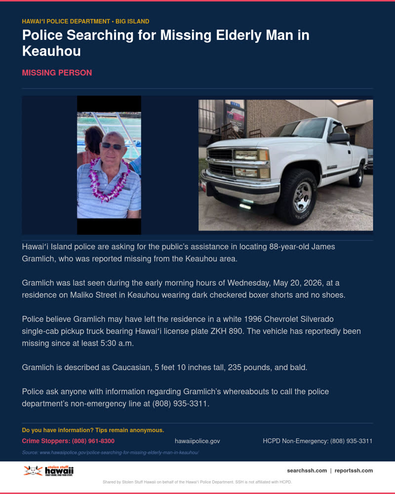 MISSING PERSON - Hawaii County | SSH Search