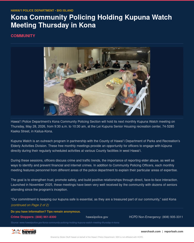 COMMUNITY - Hawaii County | SSH Search