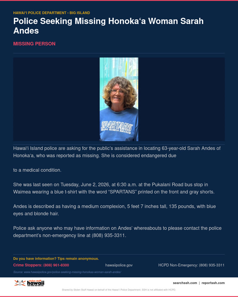 MISSING PERSON - Hawaii County | SSH Search