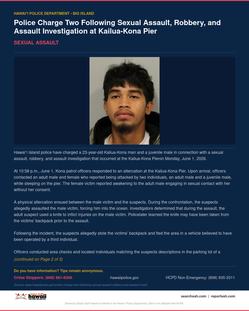 SEXUAL ASSAULT - Hawaii County | SSH Search