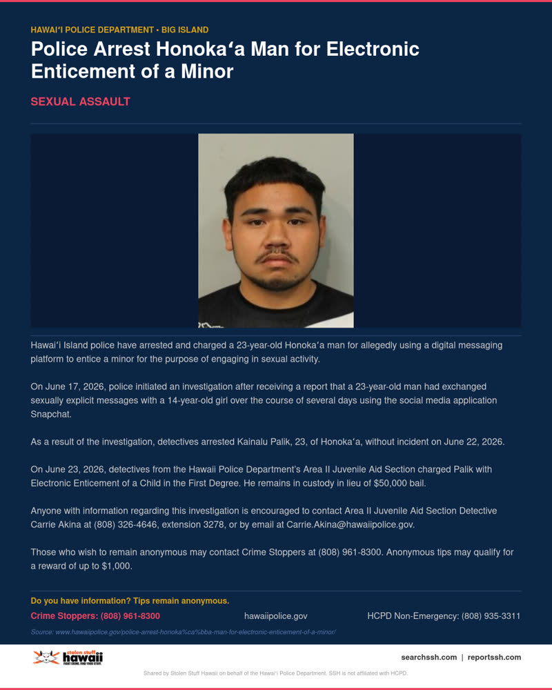SEXUAL ASSAULT - Hawaii County | SSH Search
