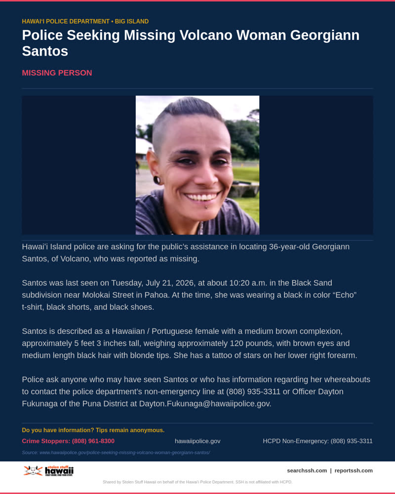 HCPD OFFICIAL - Hawaii County | SSH Search