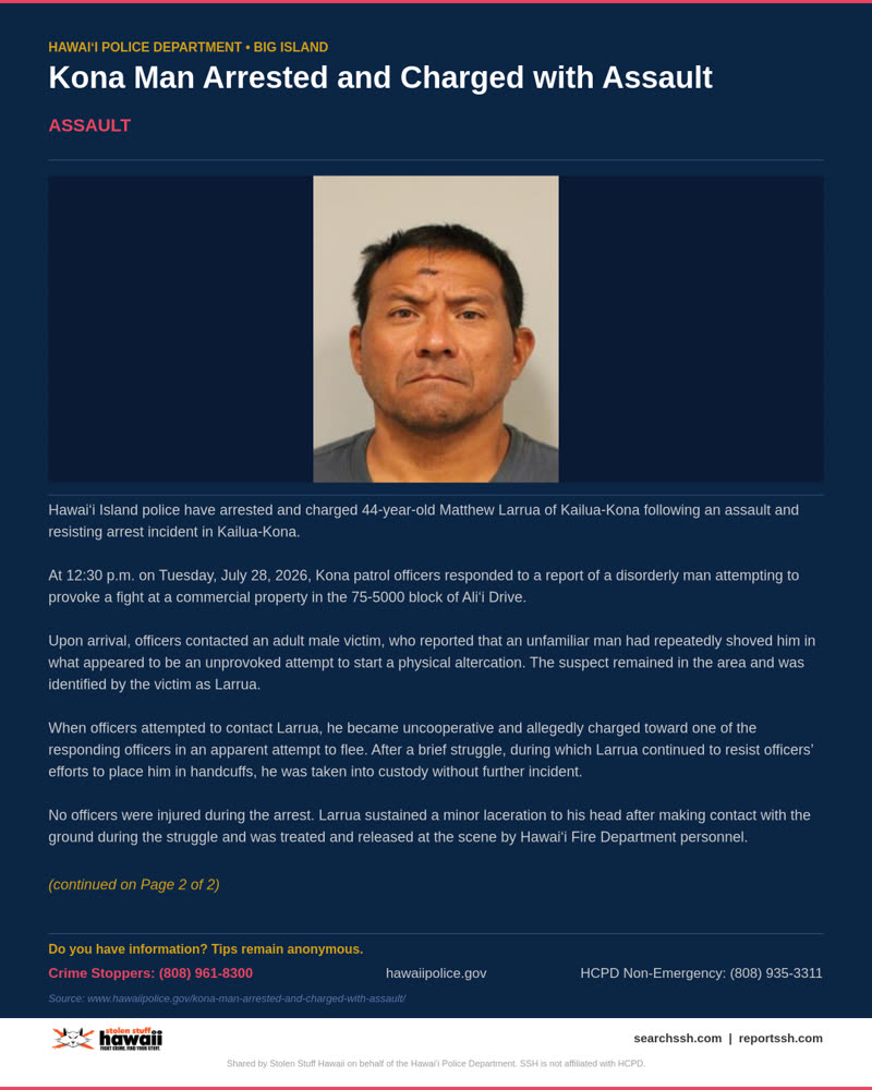 HCPD OFFICIAL - Hawaii County | SSH Search