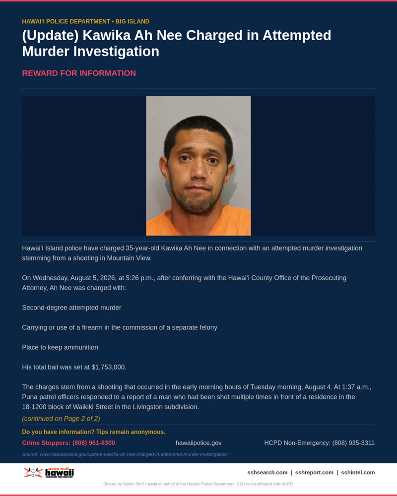 HCPD OFFICIAL - Hawaii County | SSH Search