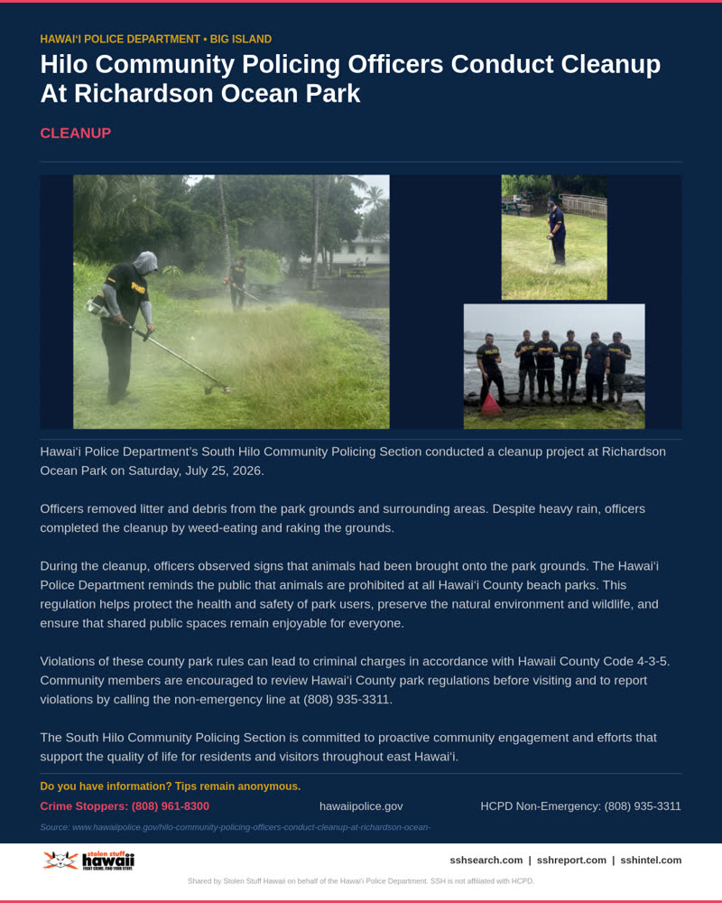 HCPD OFFICIAL - Hawaii County | SSH Search