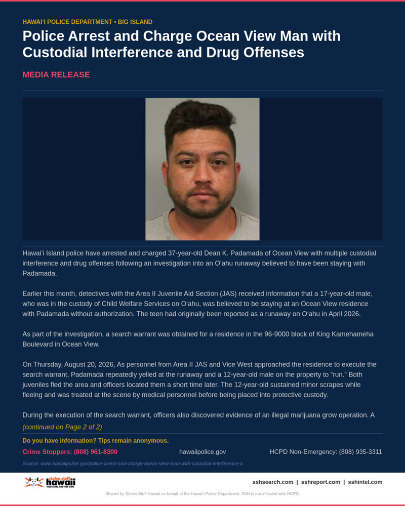 HCPD OFFICIAL - Hawaii County | SSH Search