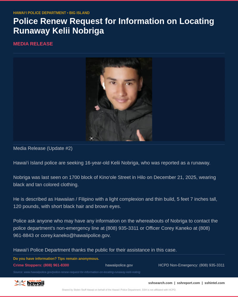 HCPD OFFICIAL - Hawaii County | SSH Search