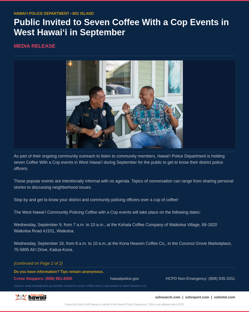 HCPD OFFICIAL - Hawaii County | SSH Search