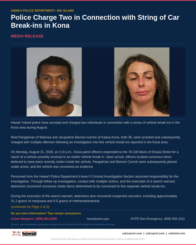 HCPD OFFICIAL - Hawaii County | SSH Search