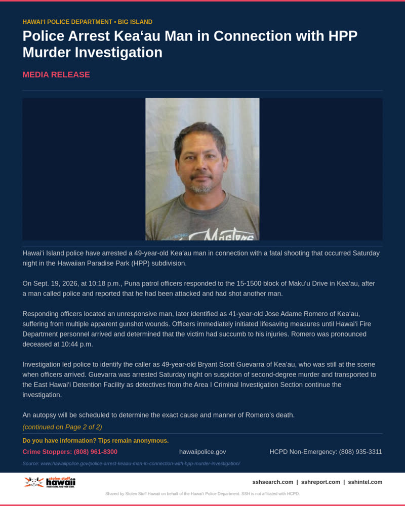 HCPD OFFICIAL - Hawaii County | SSH Search