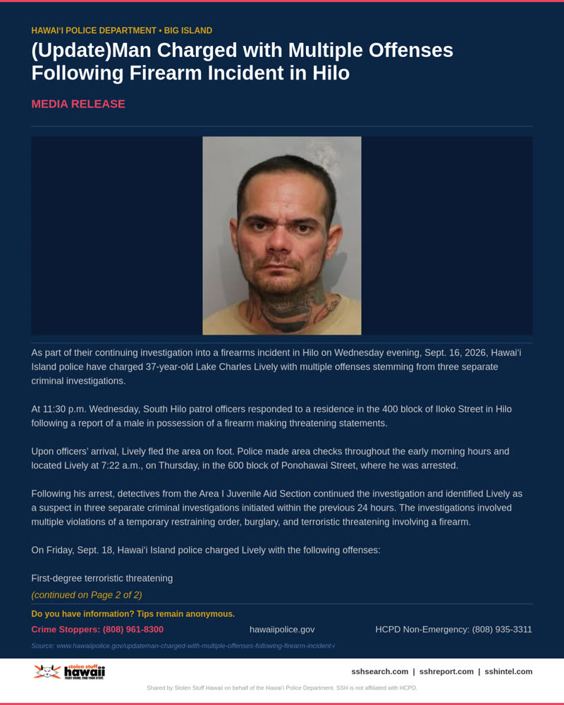 HCPD OFFICIAL - Hawaii County | SSH Search