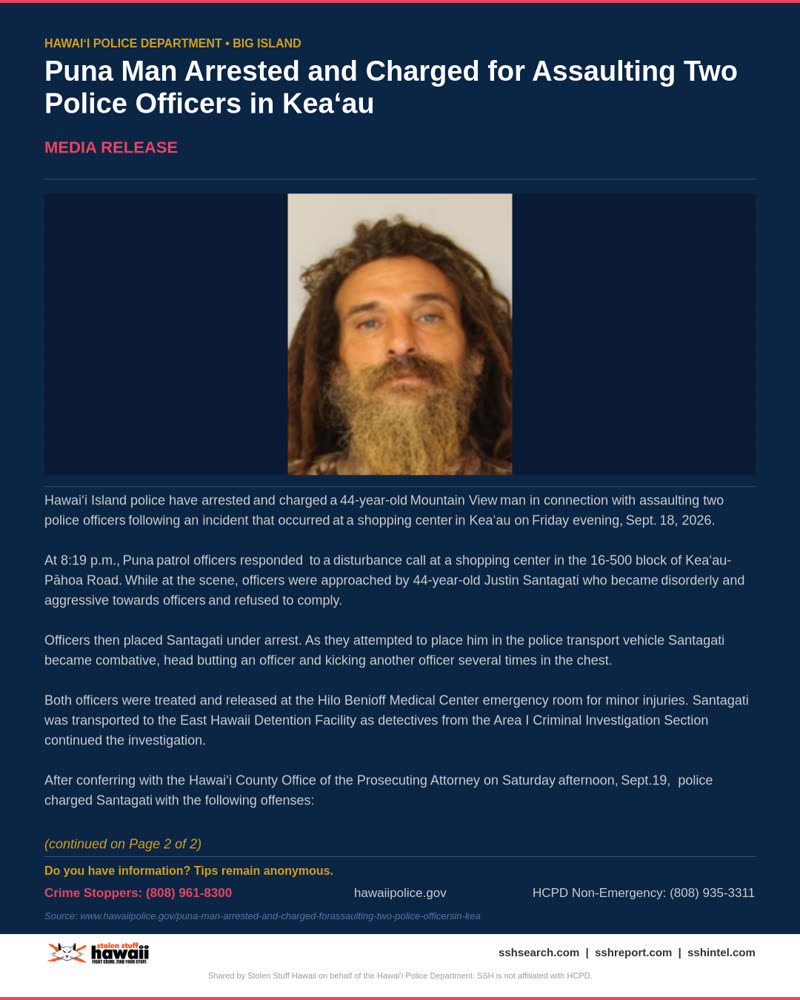 HCPD OFFICIAL - Hawaii County | SSH Search