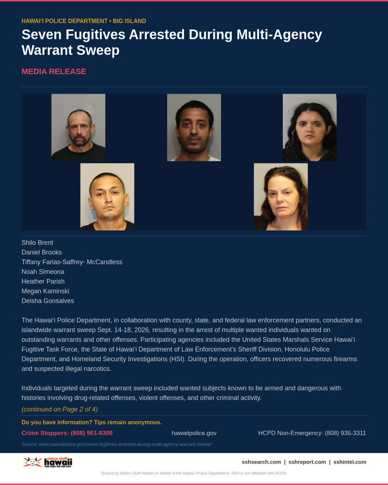 HCPD OFFICIAL - Hawaii County | SSH Search