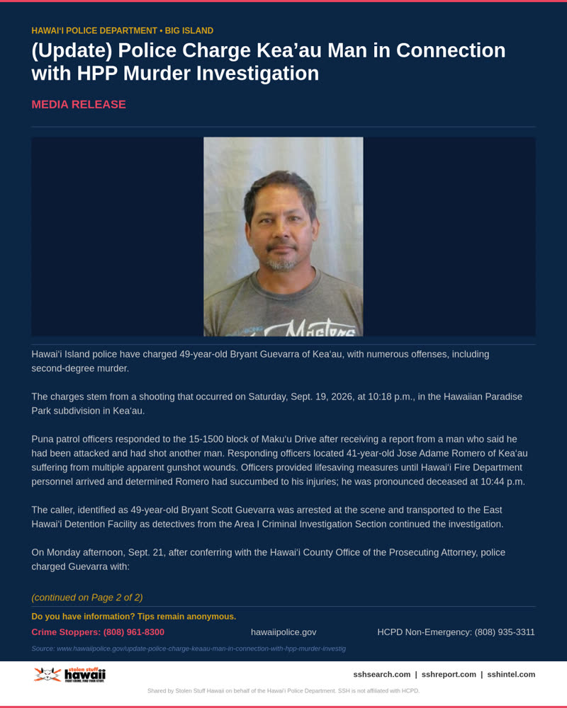HCPD OFFICIAL - Hawaii County | SSH Search