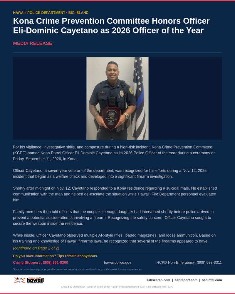 HCPD OFFICIAL - Hawaii County | SSH Search