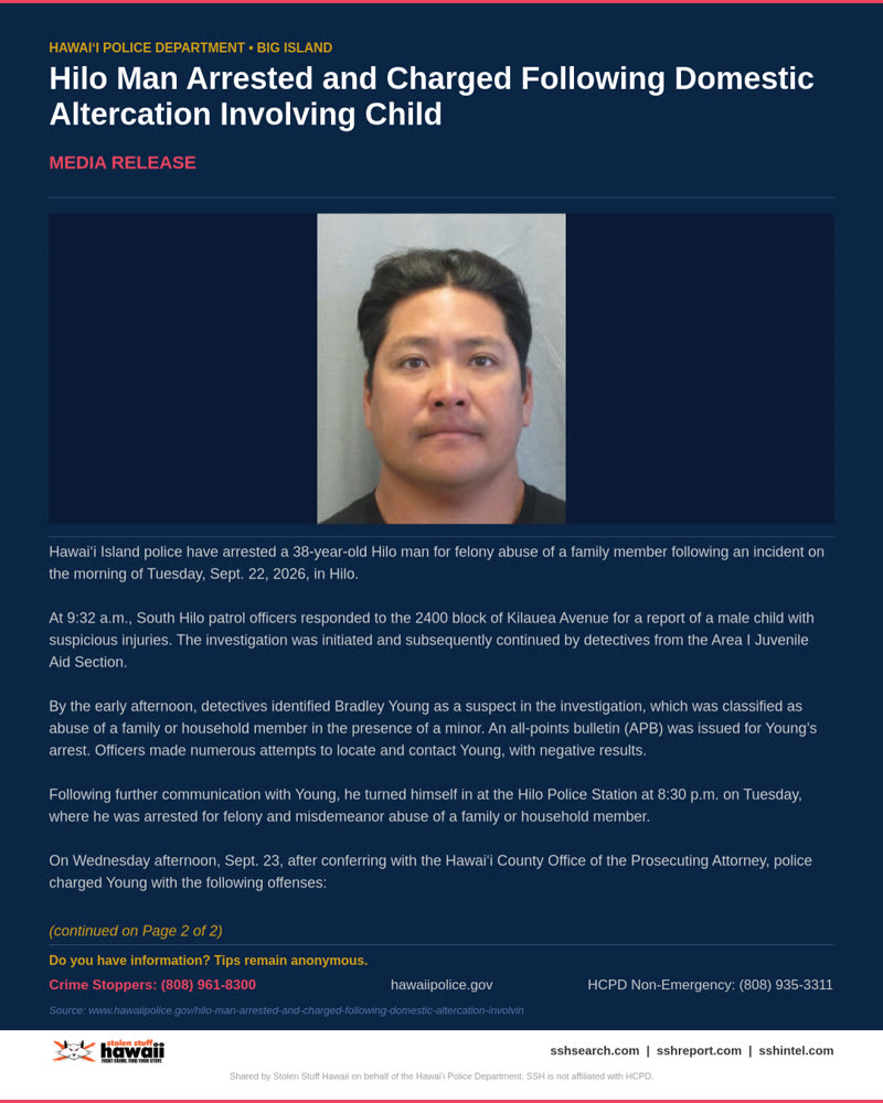 HCPD OFFICIAL - Hawaii County | SSH Search