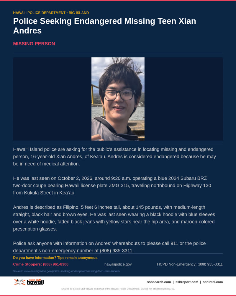 HCPD OFFICIAL - Hawaii County | SSH Search