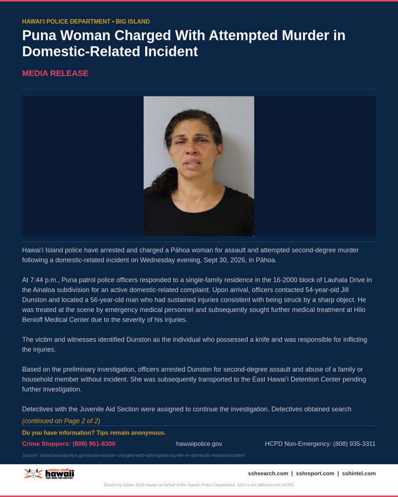 HCPD OFFICIAL - Hawaii County | SSH Search