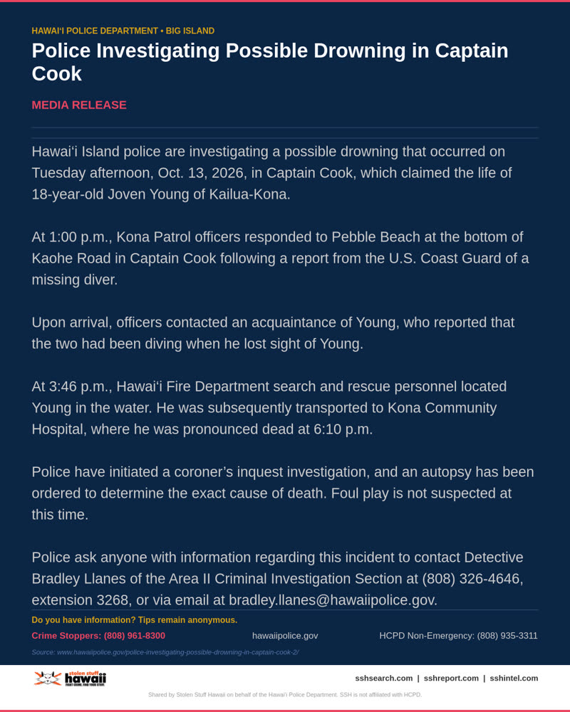HCPD OFFICIAL - Hawaii County | SSH Search
