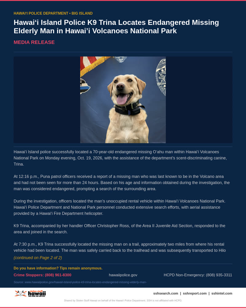 HCPD OFFICIAL - Hawaii County | SSH Search