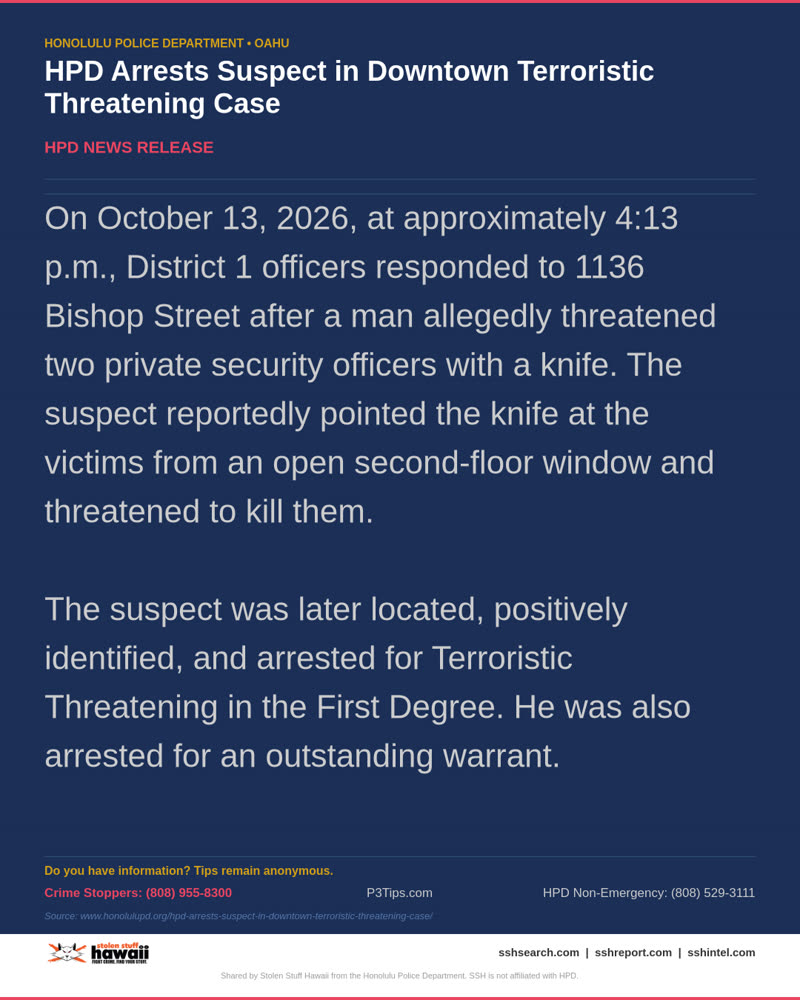 HPD OFFICIAL - Oahu | SSH Search