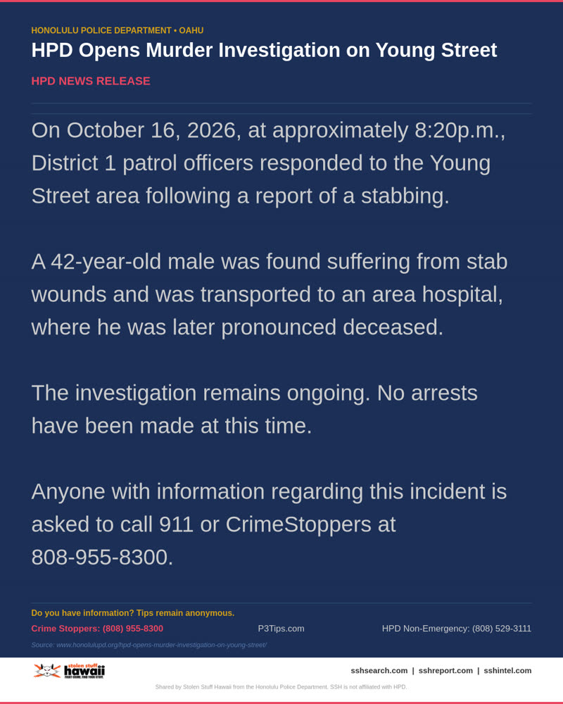 HPD OFFICIAL - Oahu | SSH Search