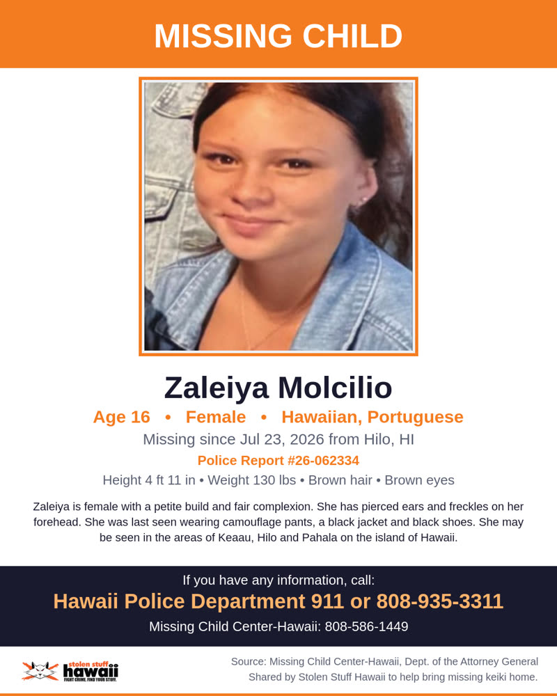 MISSING CHILD - Hilo, HI | SSH Search