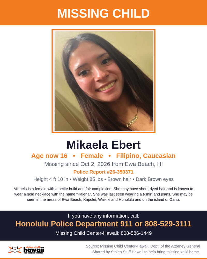 MISSING CHILD - Ewa Beach, HI | SSH Search